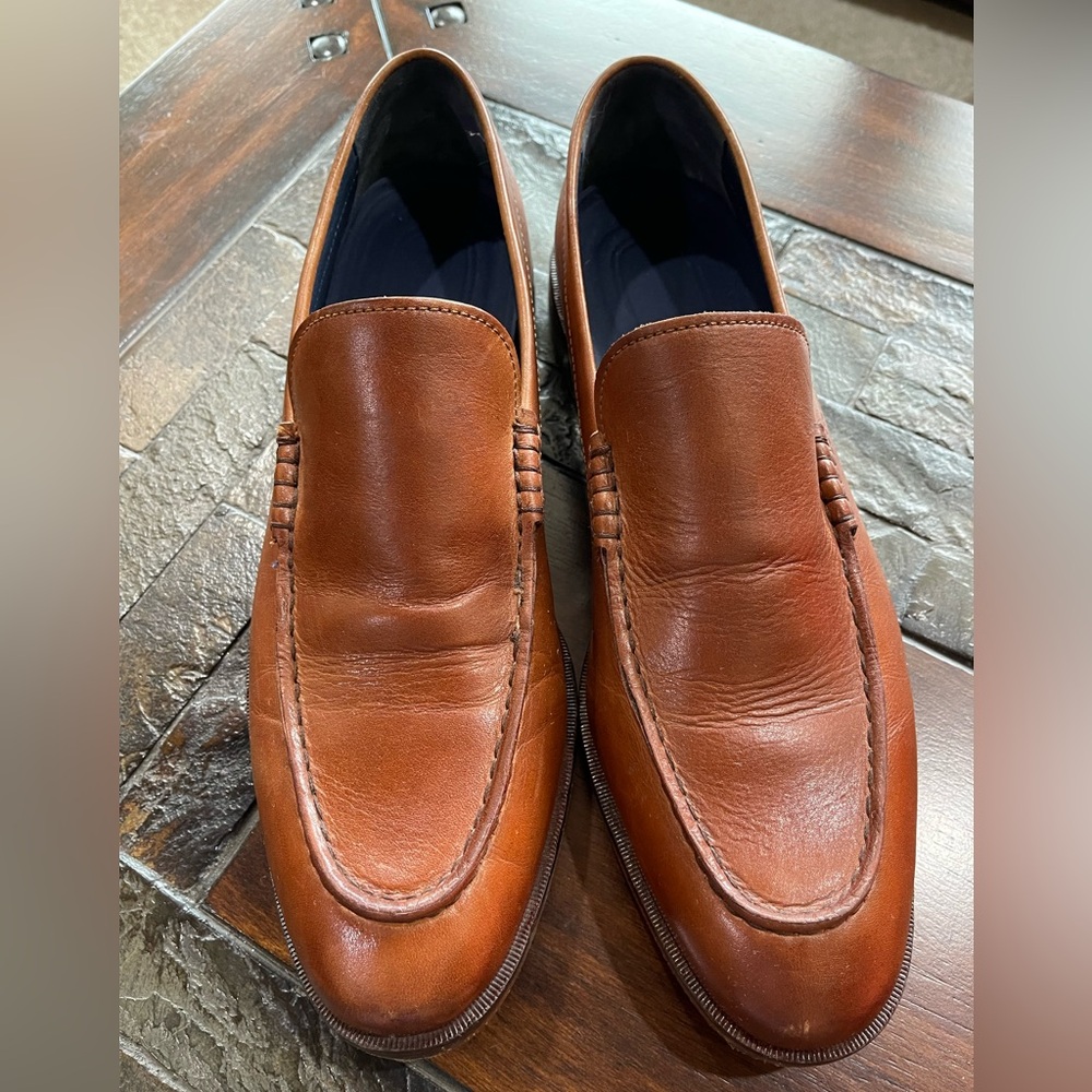 Cole Haan Hamilton Grand Venetian British Tan Leather Loafers - Picture 8 of 9